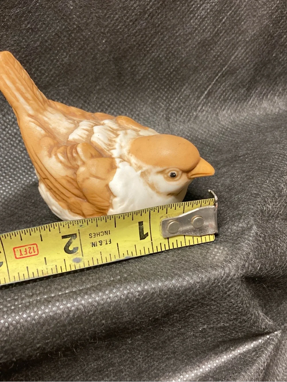 Brown & White Decorative Bird Figurine for Pets Bird Display Porcelain House l